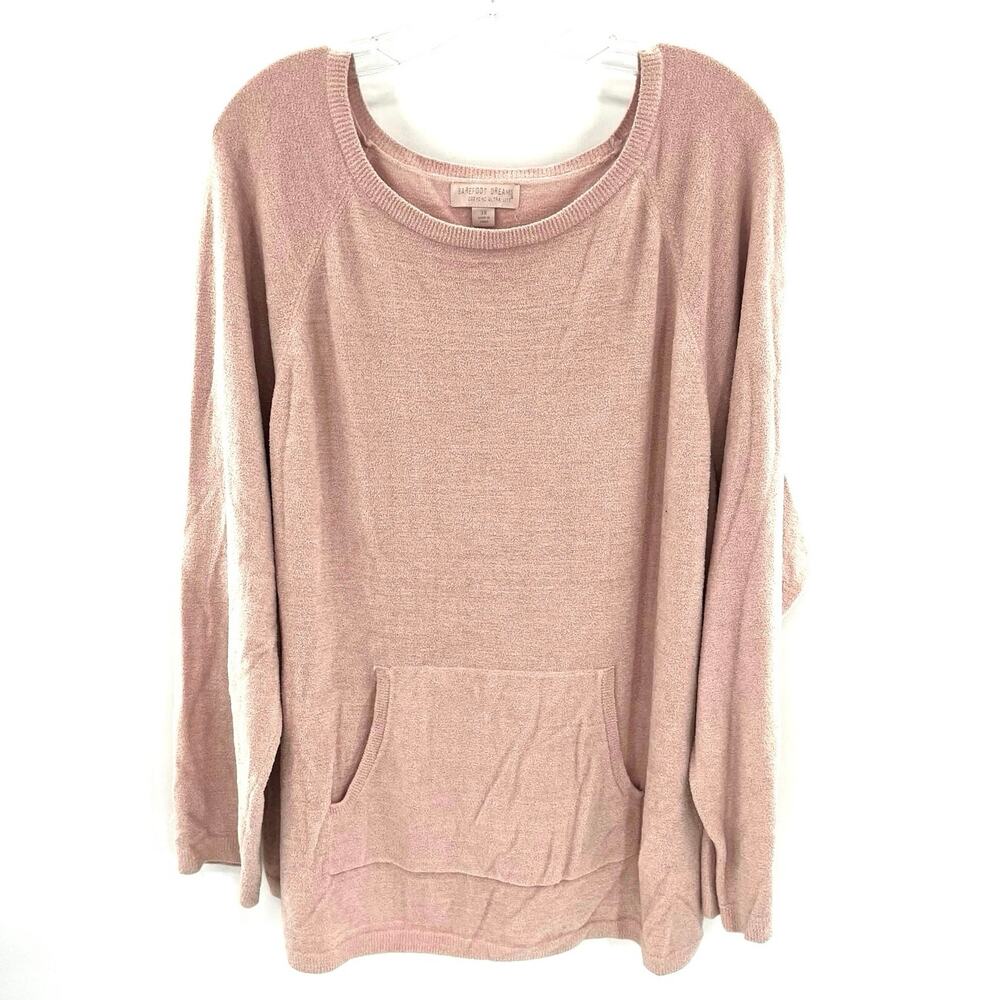 Barefoot Dreams Cozy Chic women’s crew neck pockets sweatshirt sweater